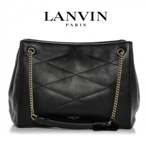 LANVIN Lambskin Quilted Medium Sugar Shoulder Bag